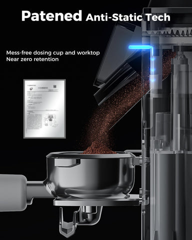 Tuni G1 75g dosing container captures grounds cleanly.