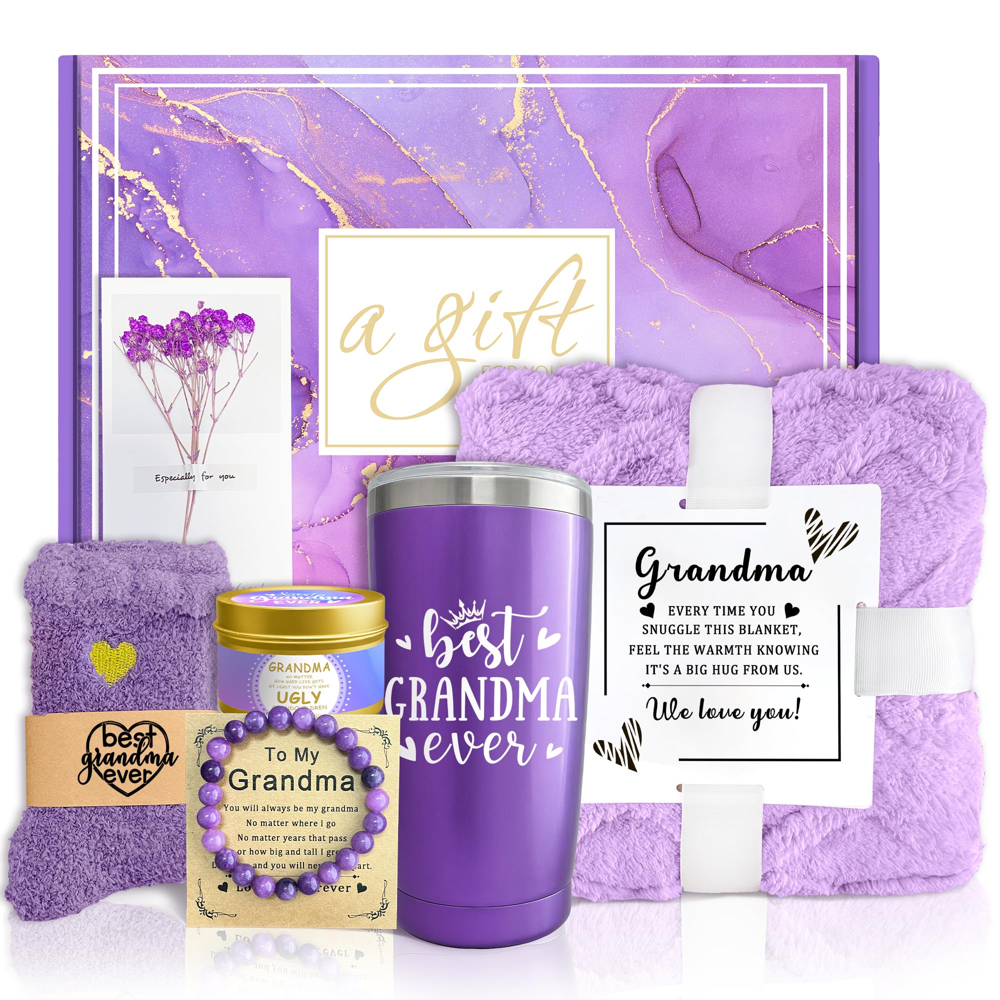 TUNSEZ grandma gifts lavender gift box for birthdays and special occasions.