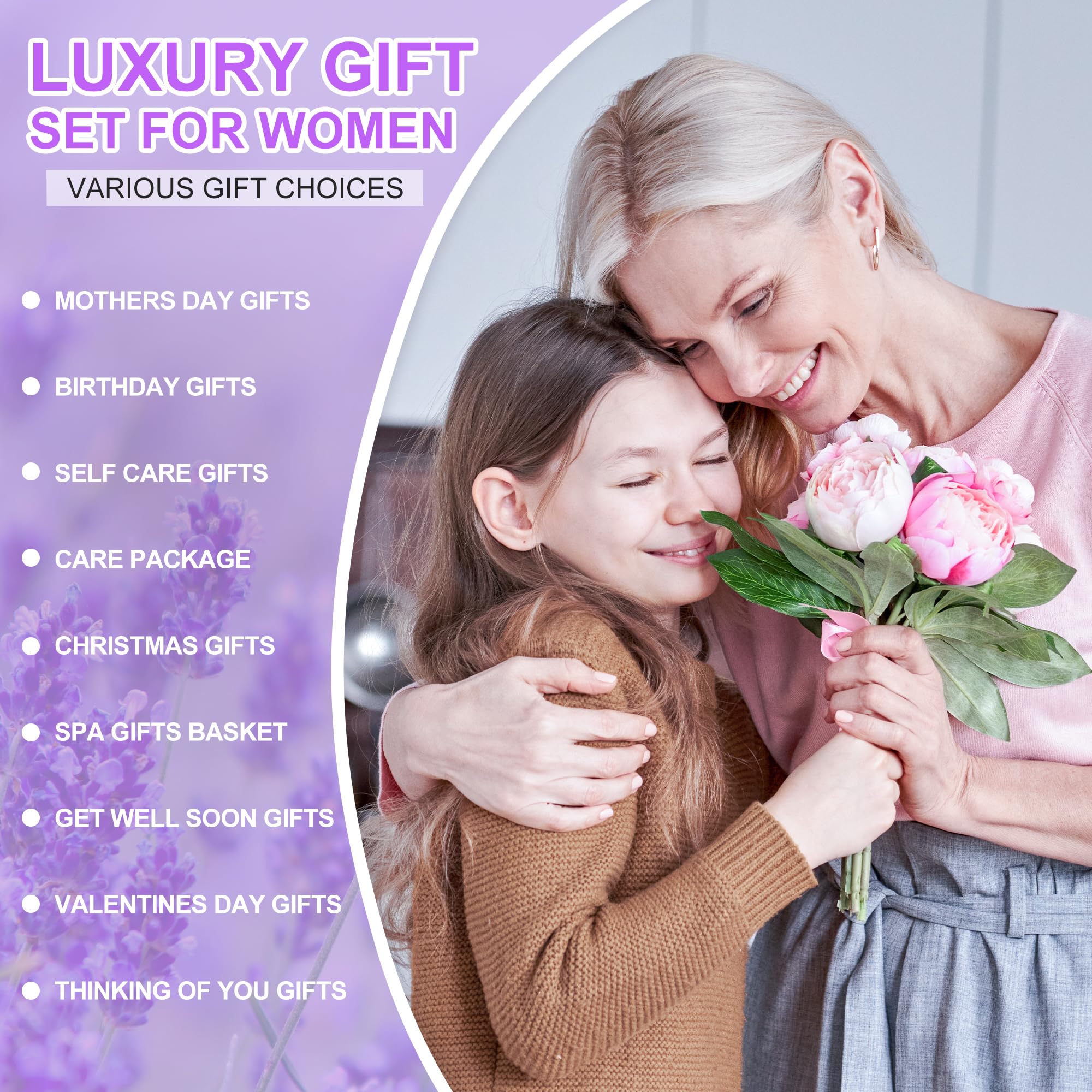 TUNSEZ purple lavender gift box presentation for charming unboxing.