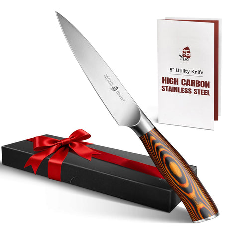 TUO Fiery Phoenix 5in knife blade profile for precise fruit and veg slicing