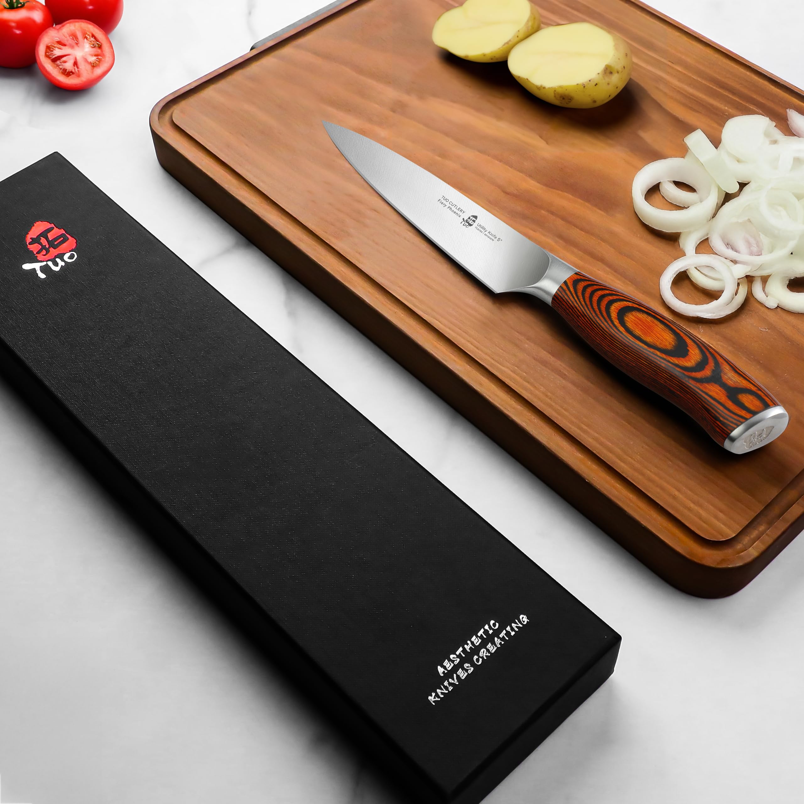 TUO Fiery Phoenix 5in knife arrives in gift-ready luxury case