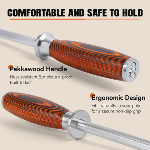 TUO honing rod wider surface area delivers faster honing