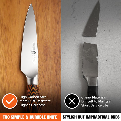 Slim blade profile of TUO paring knife for fine cuts