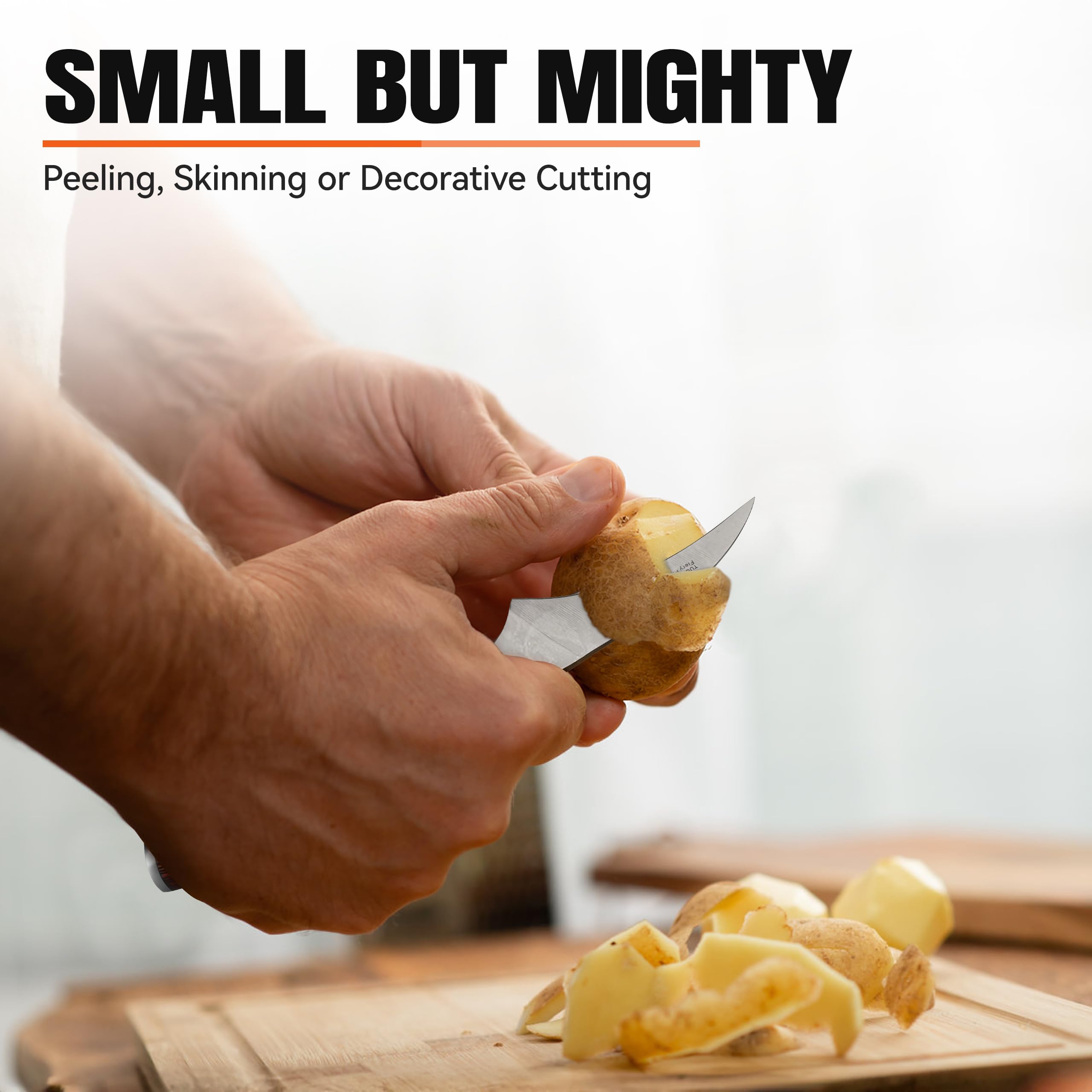 TUO knife removing potato sprouts with minimal effort
