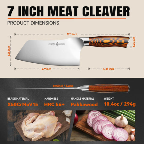 TUO Vegetable Cleaver garlic-smash zone enables efficient aroma release.