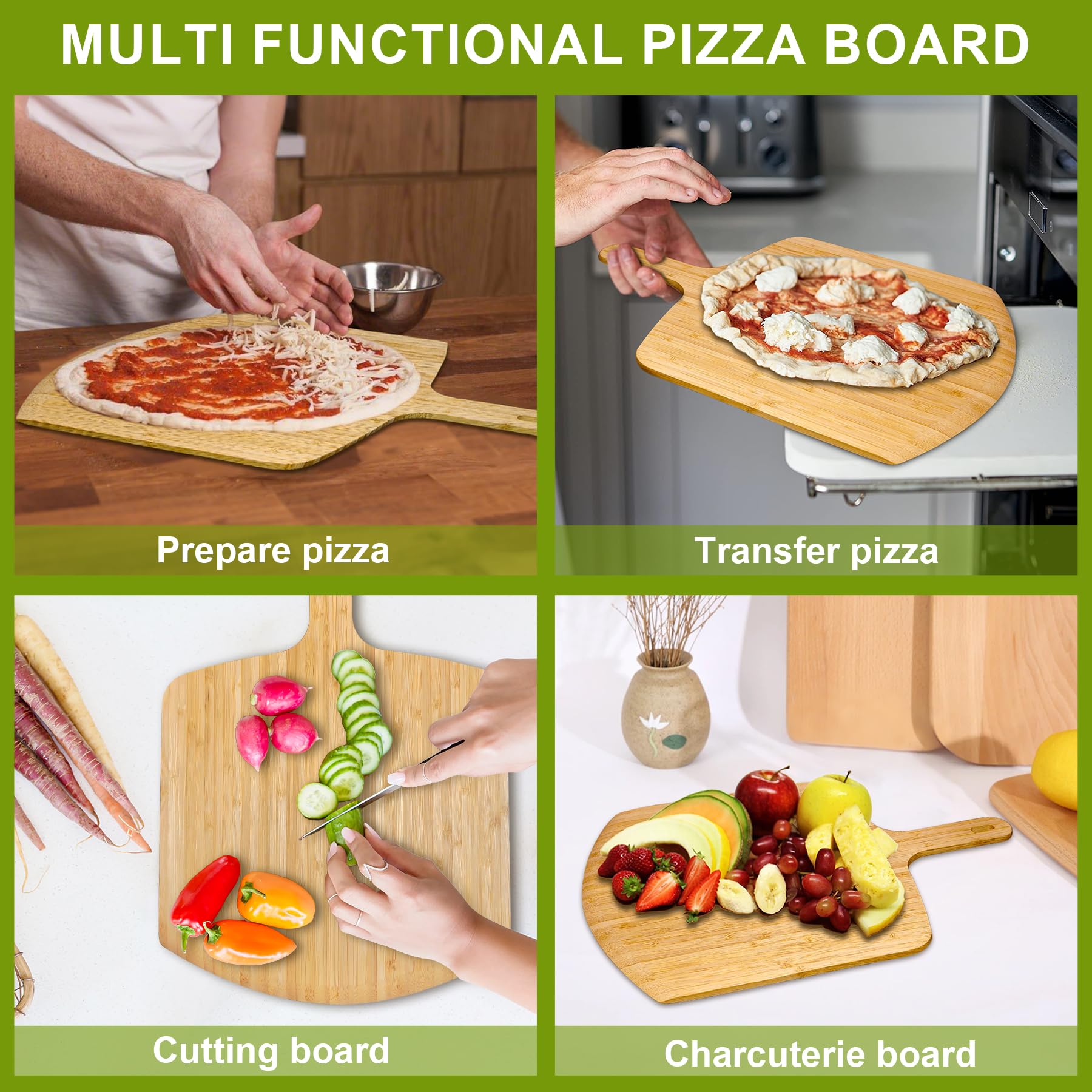 TUOCON bread and pizza peel multiuse for home baking.