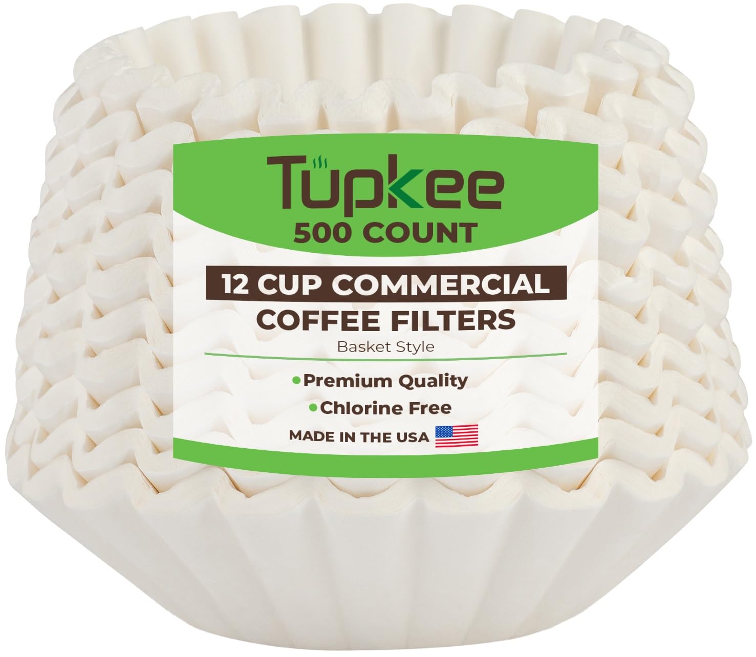 Tupkee 12-Cup large coffee filter with tall-walled design for mess-free brewing