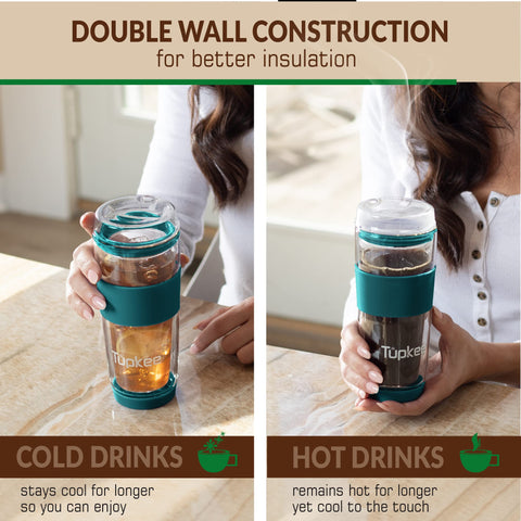 Tupkee silicone base provides stability and protects glass on surfaces