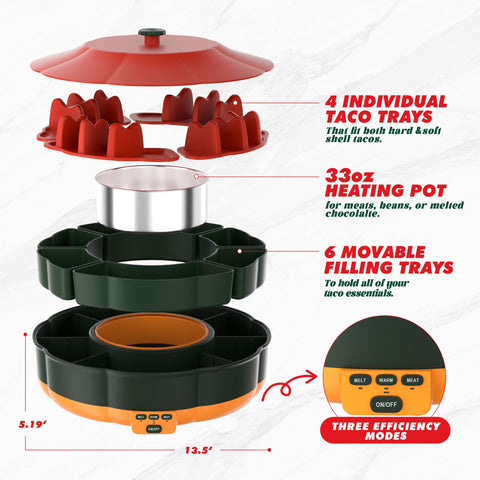 Tupoyi Taco Tuesday Kit 4 personal taco holders keep meals tidy at the table.