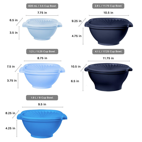 Tupperware freshness-lock lids snap-tight to help keep flavors.