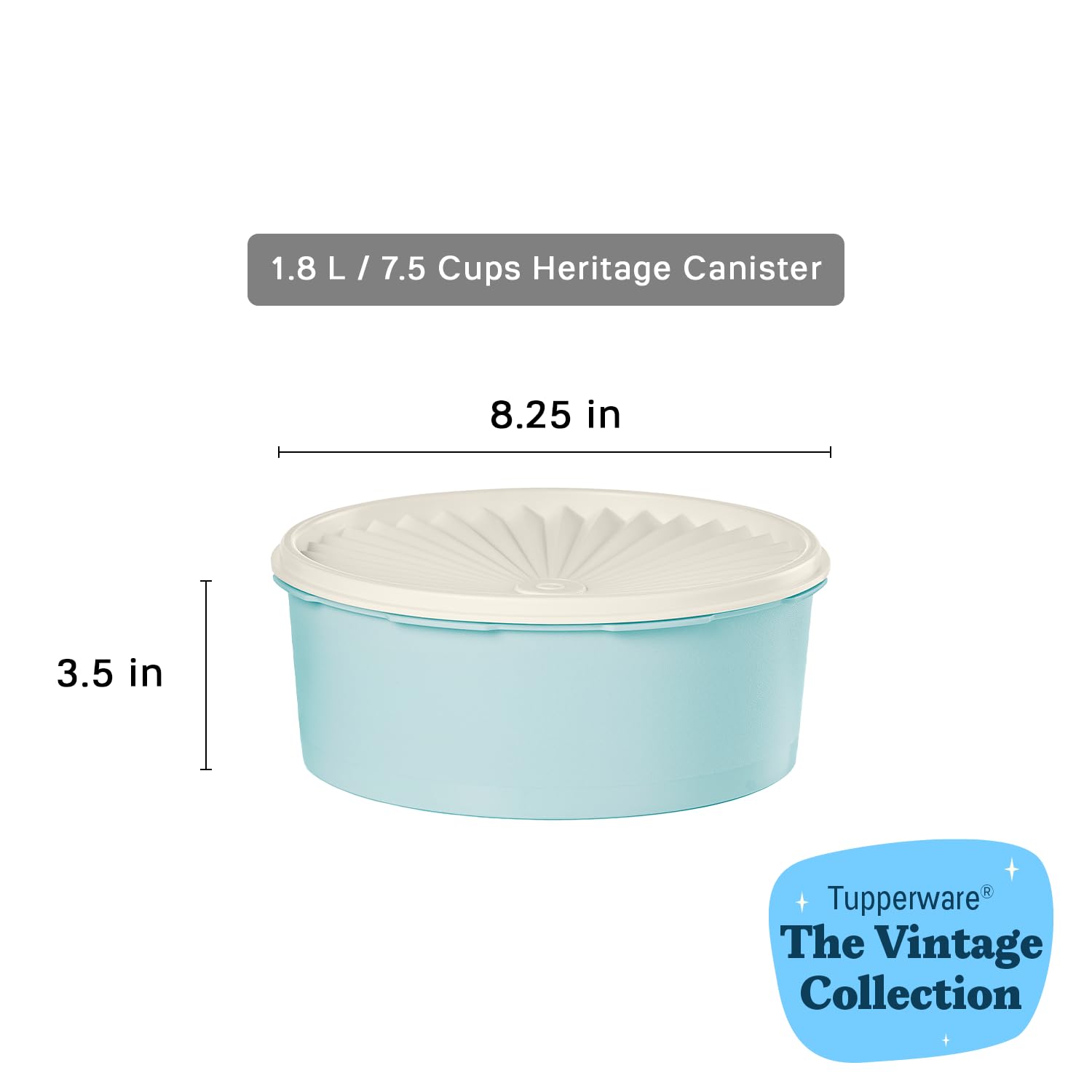 Tupperware Heritage 7.6 Cup canister stacked storage reducing pantry clutter