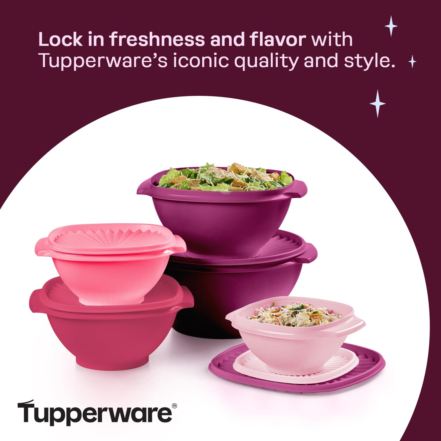 Tupperware Heritage vintage pink bowls suit everyday meals and snack prep.