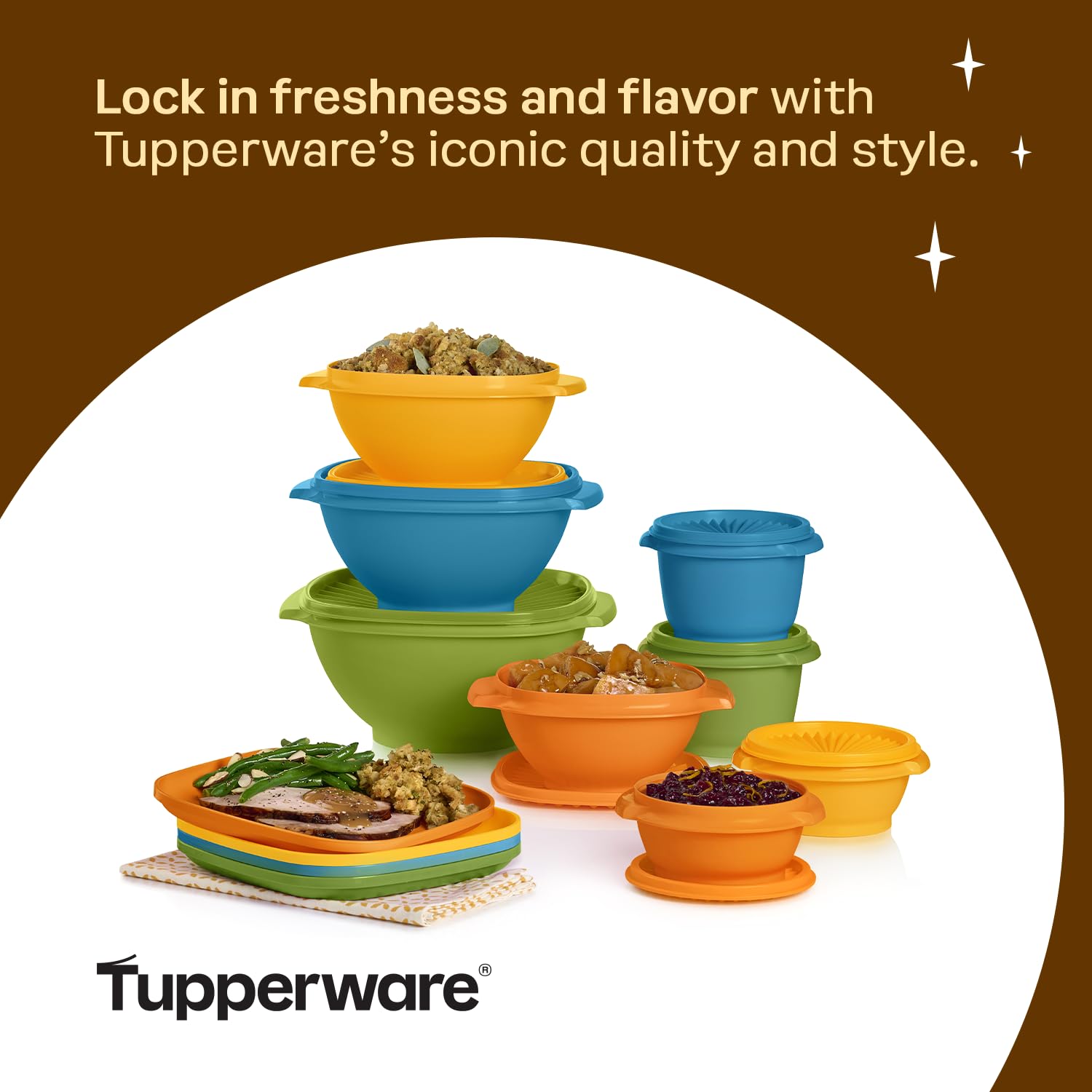 Tupperware Heritage Retro containers showcase BPA-free durability for daily use.