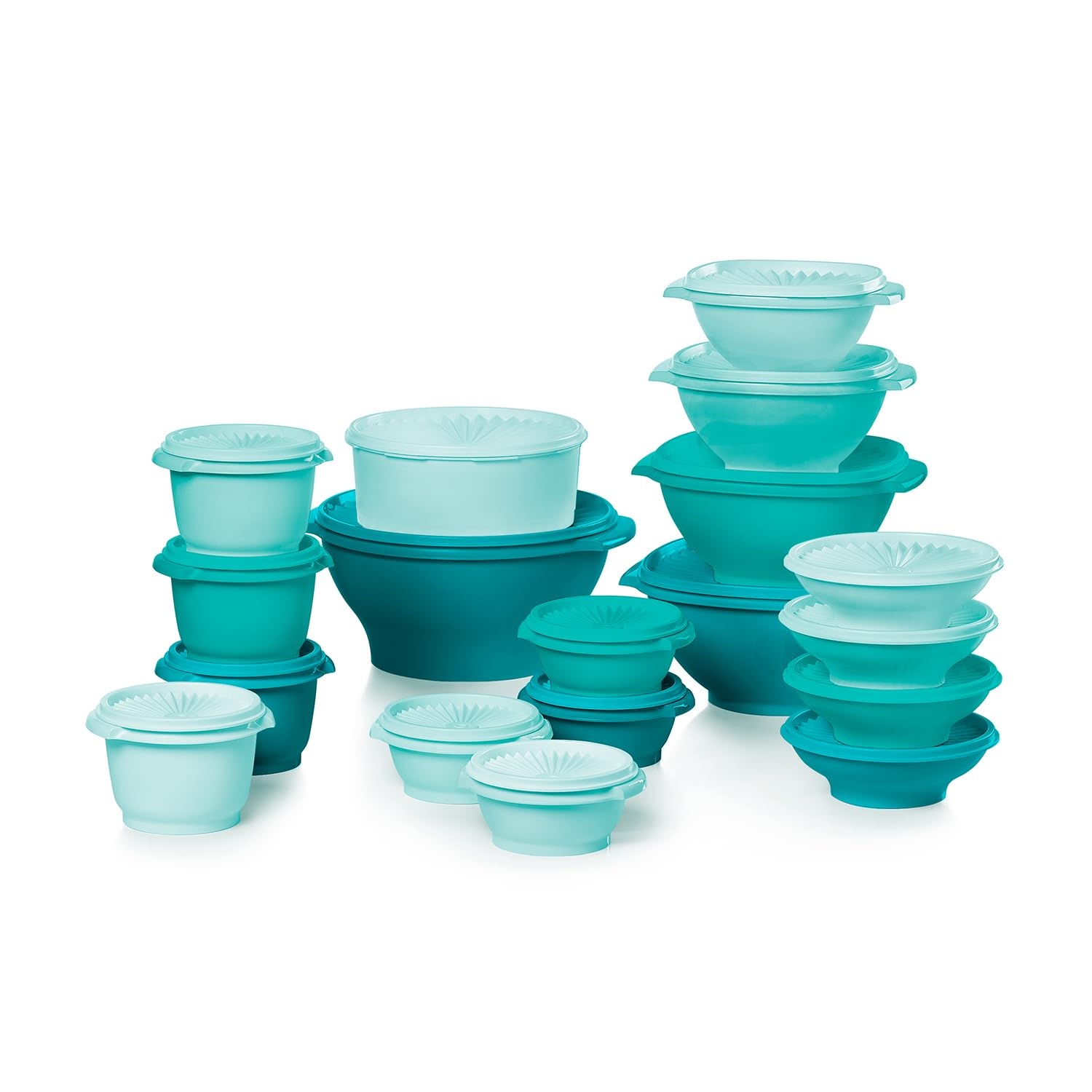 Tupperware Heritage Collection vintage green nesting bowls for organized storage