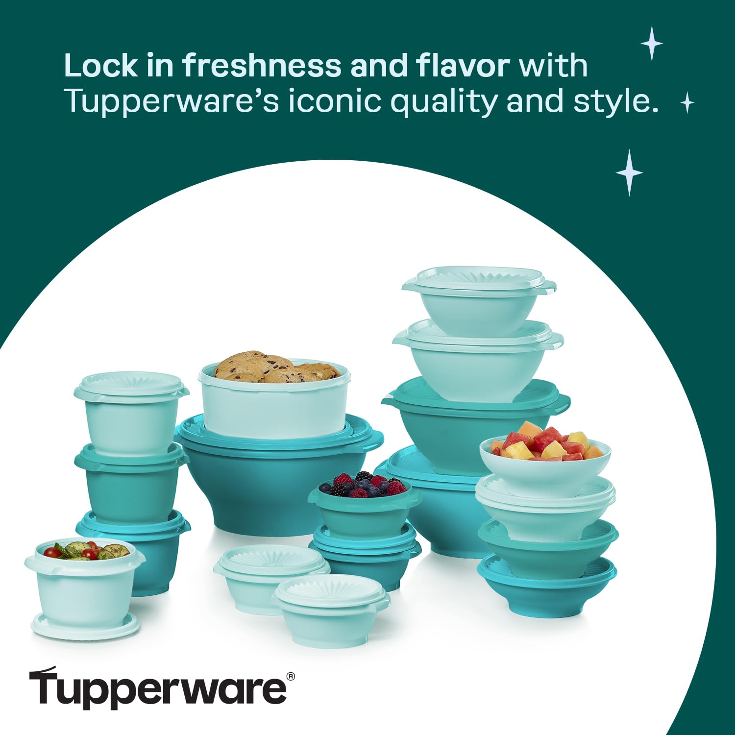 Tupperware Heritage vintage green retro design adds kitchen charm