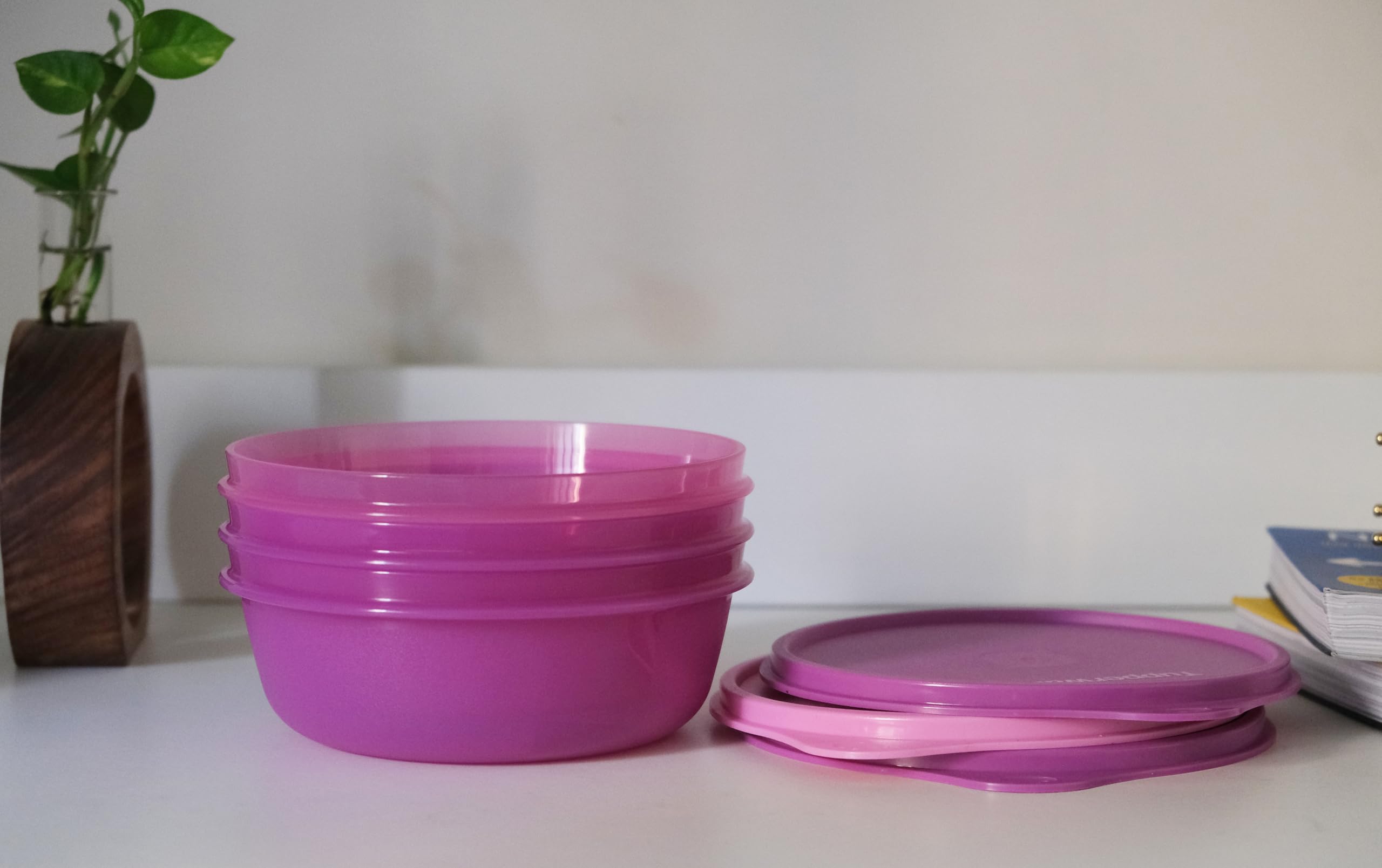 Tupperware bowls ready for picnics, snacks, and travel