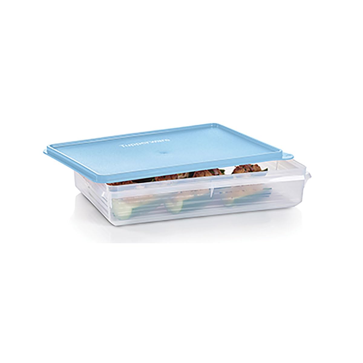 Tupperware Snack-Stor large container, rectangular shape, for organized pantry storage and keeping snacks fresh.