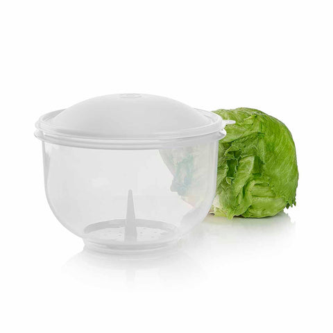 Tupperware Super Crisp It Lettuce Keeper White with vented lid keeps greens fresh.