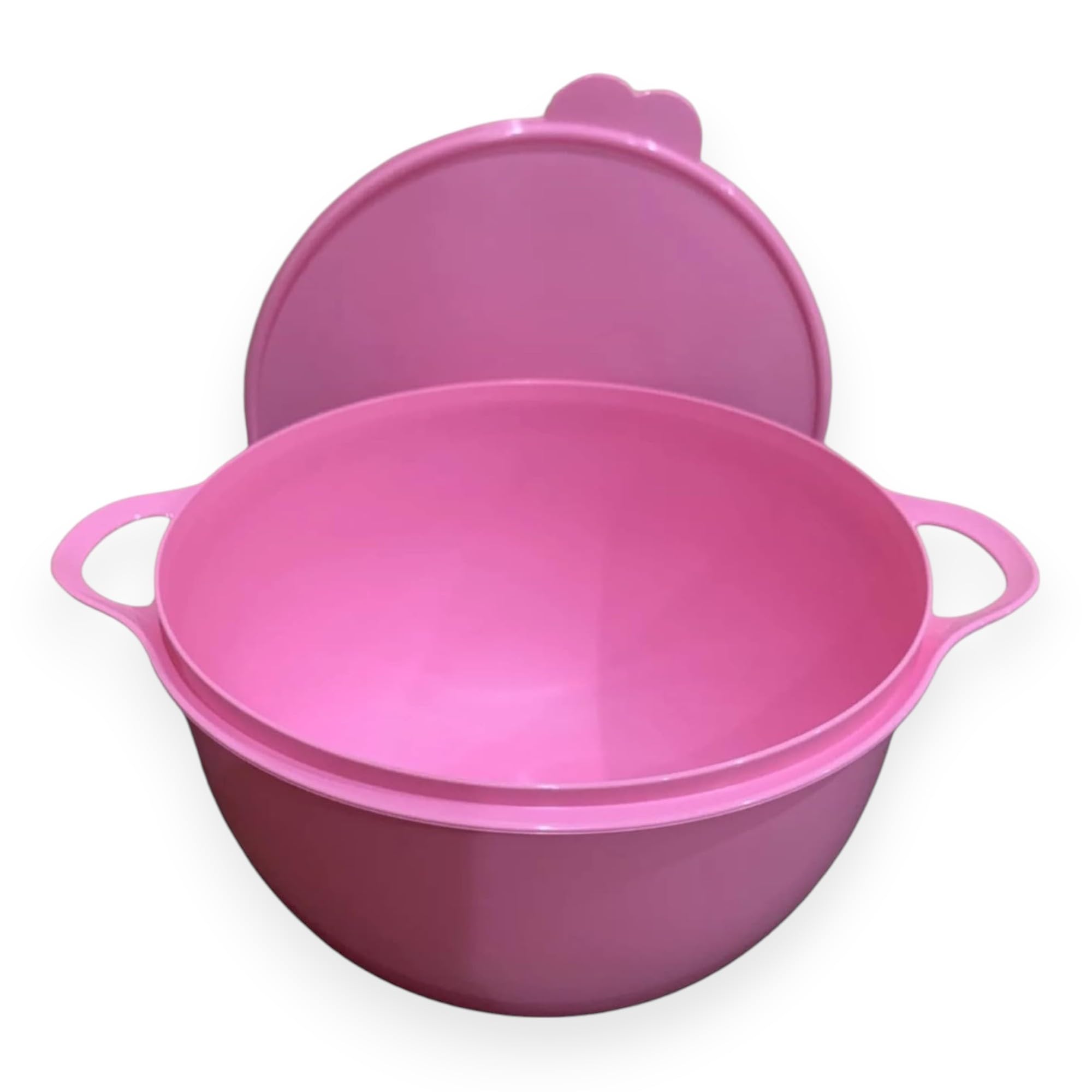 Tupperware Thatsa Mega Bowl 12-inch diameter in pink with airtight lid