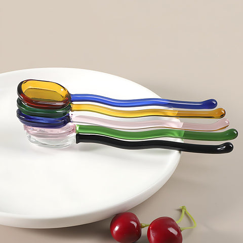 Turbokey glass spoons assorted colors complement existing flatware