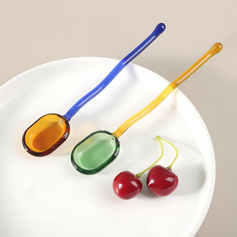 Turbokey glass spoons hand-wash care note visible