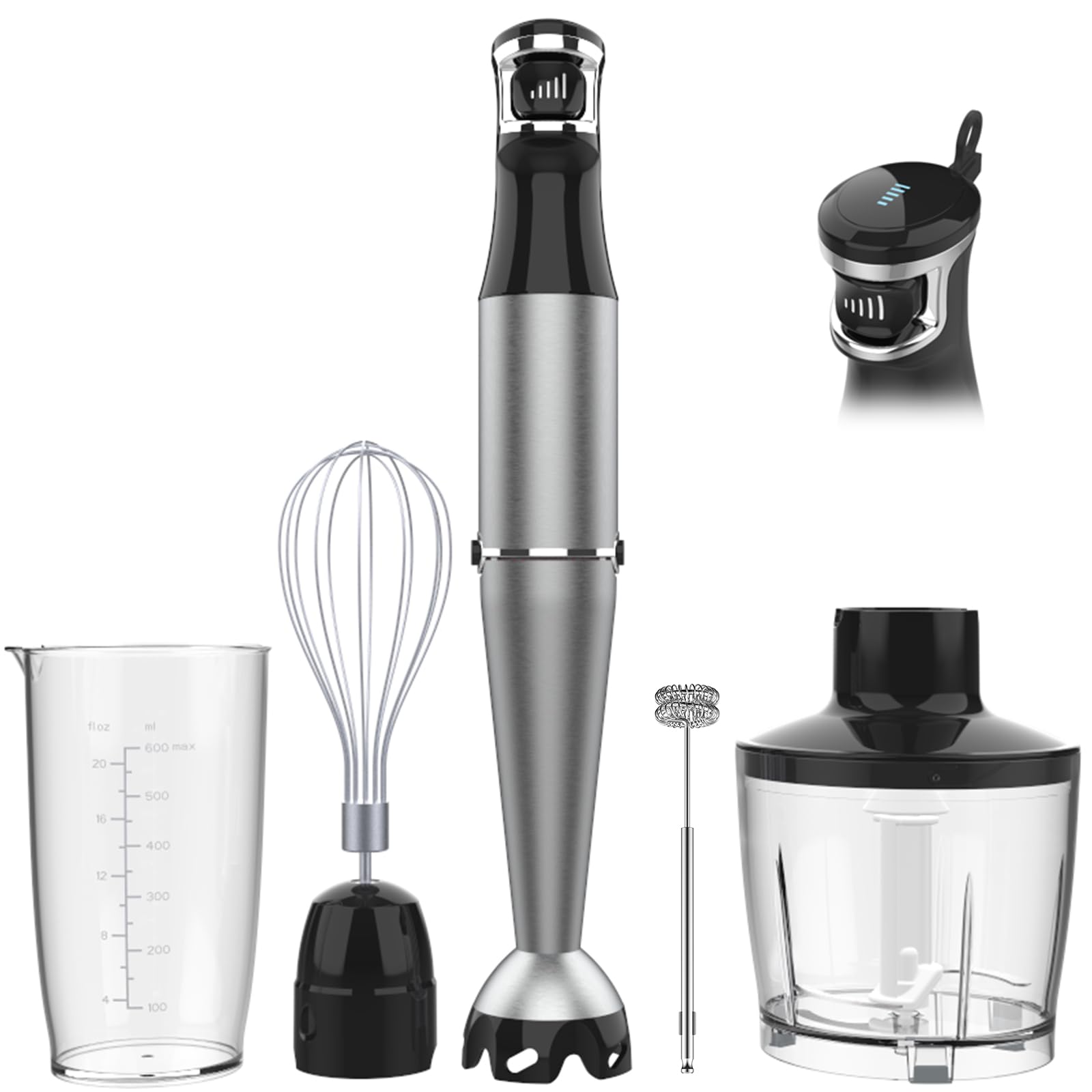 Turelar immersion blender showing the 1100W motor for smooth blends