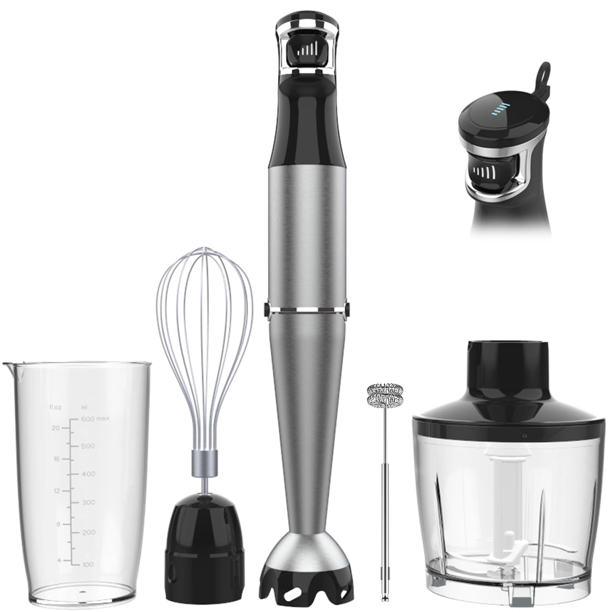 Turelar immersion blender showing the 1100W motor for smooth blends