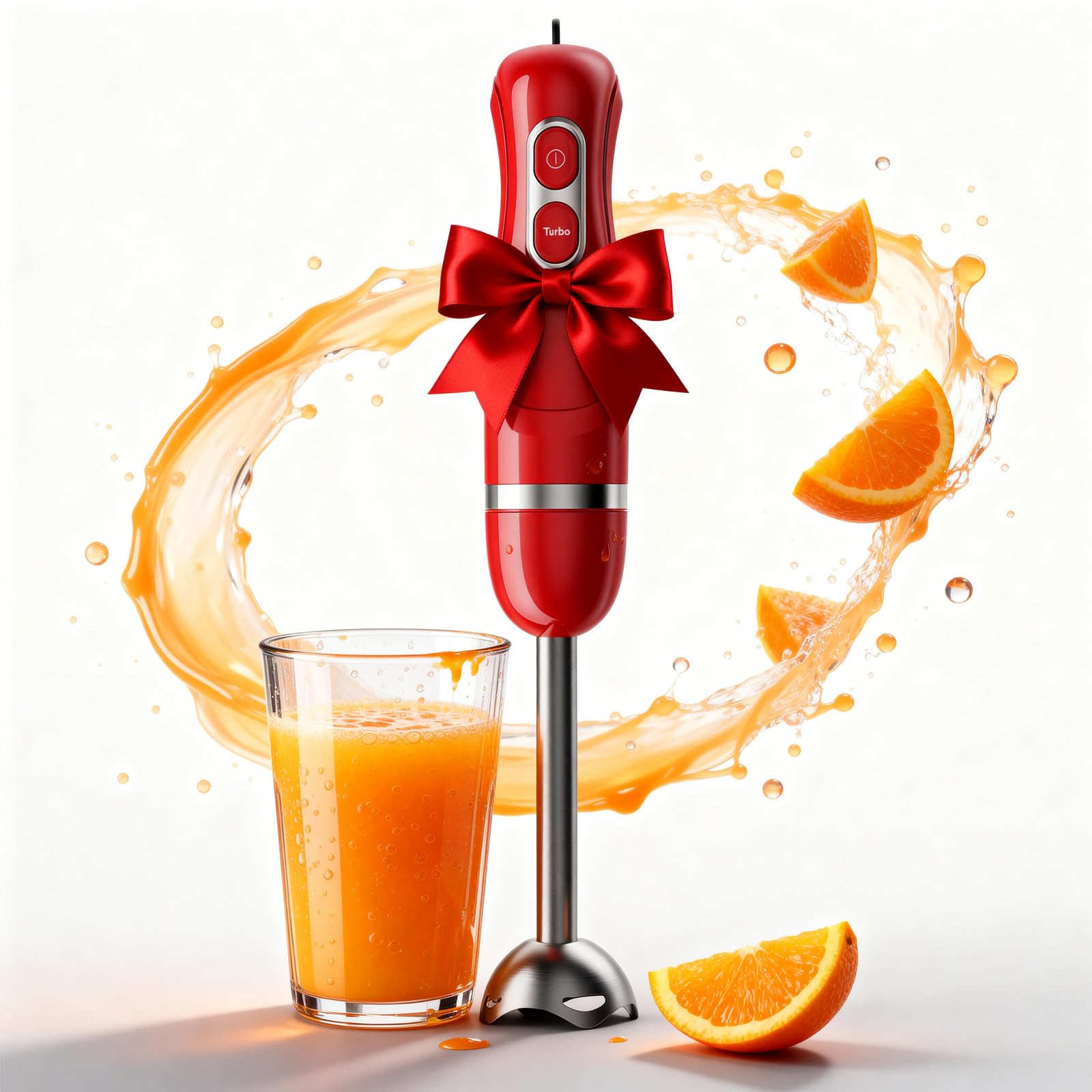 Turelar immersion blender with ergonomic handle for comfortable, controlled blending in pots.