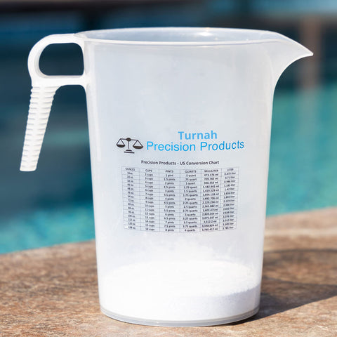 Turnah One Gallon Pitcher features a V-shaped spout for spill-free pouring.