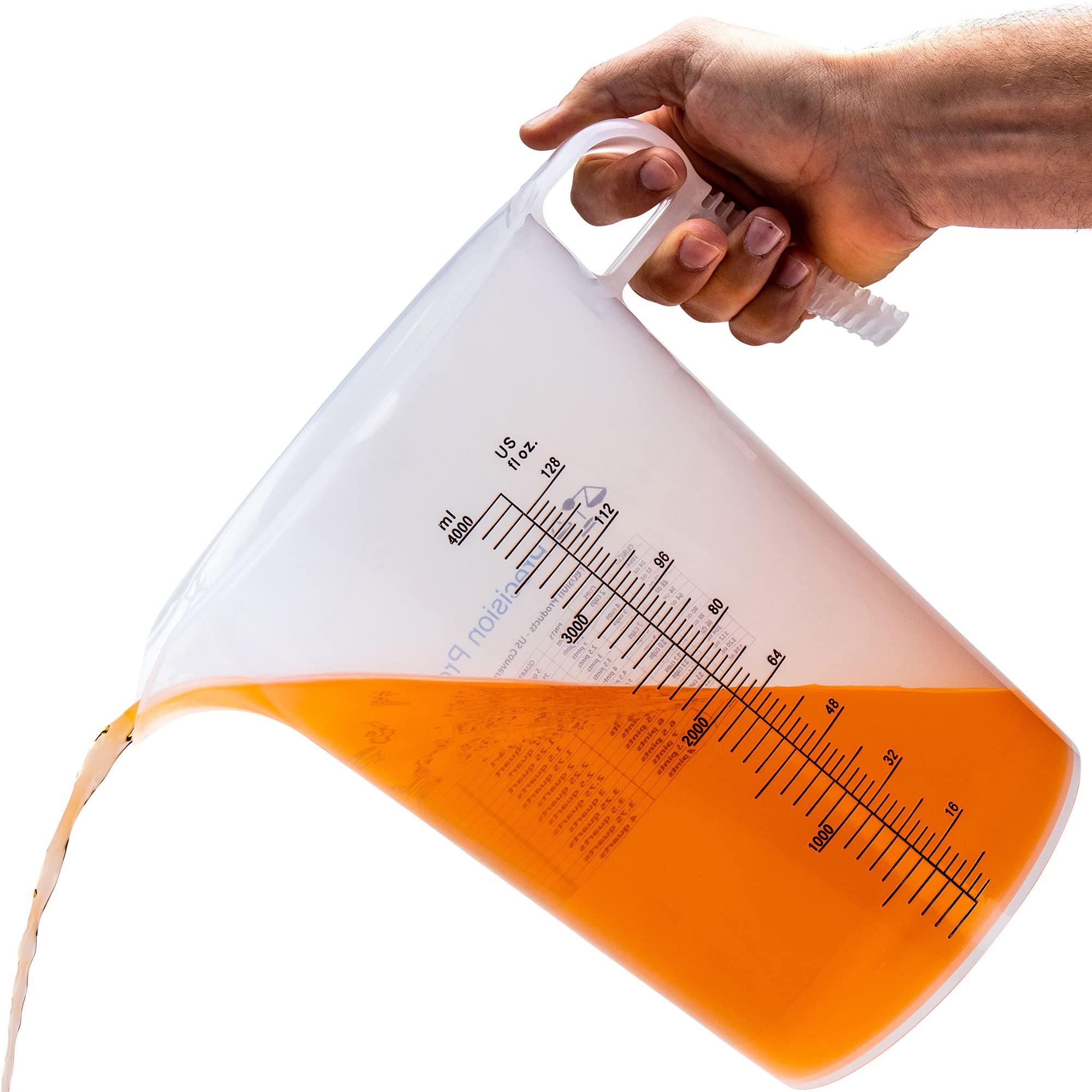 Turnah One Gallon Pitcher translucent body allows easy content visibility.