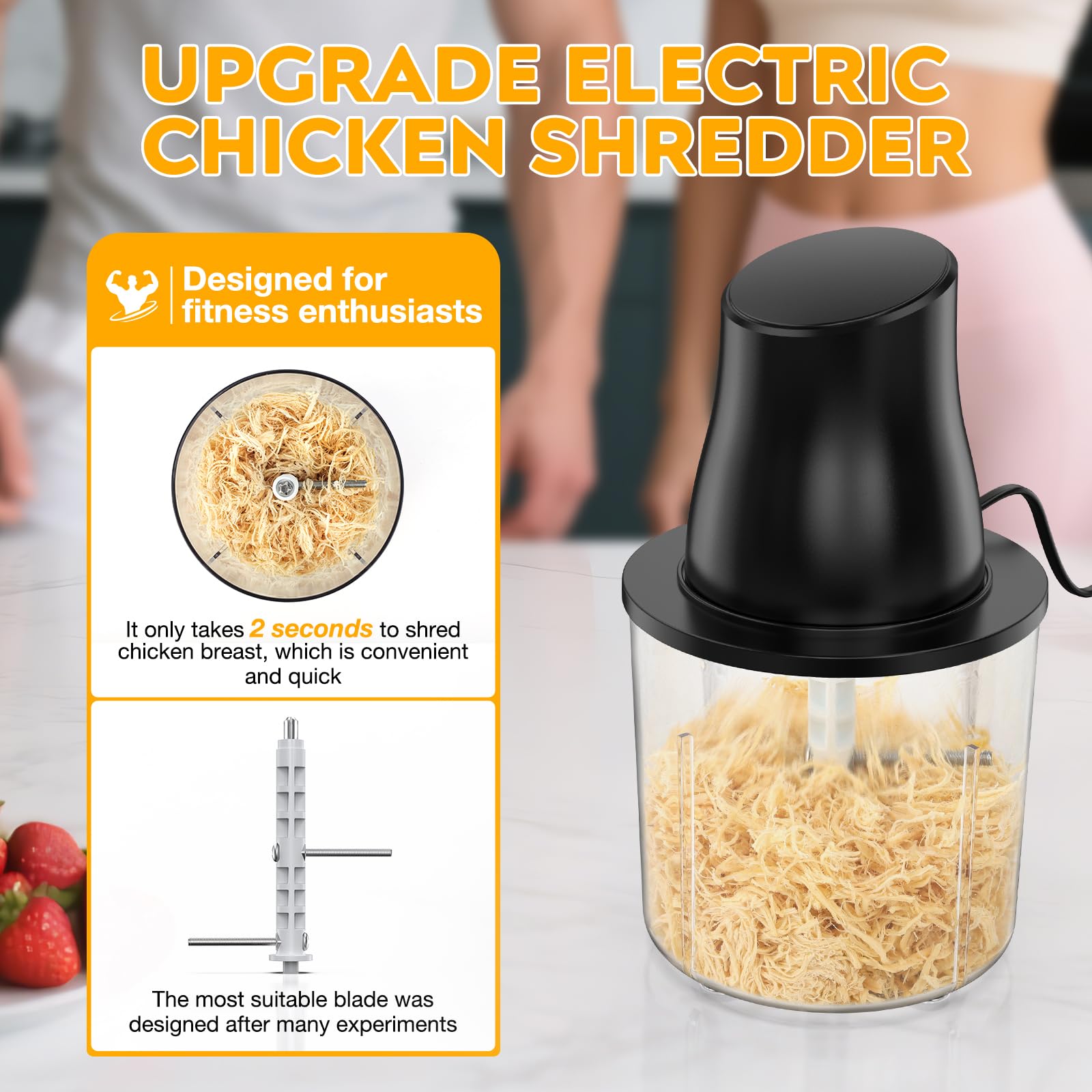 TURNRISE S-blades demonstrate versatile chopping for meats and vegetables.