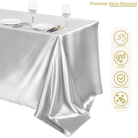 TURSTIN wedding decor with silver satin enhances ambiance without overpowering decor.