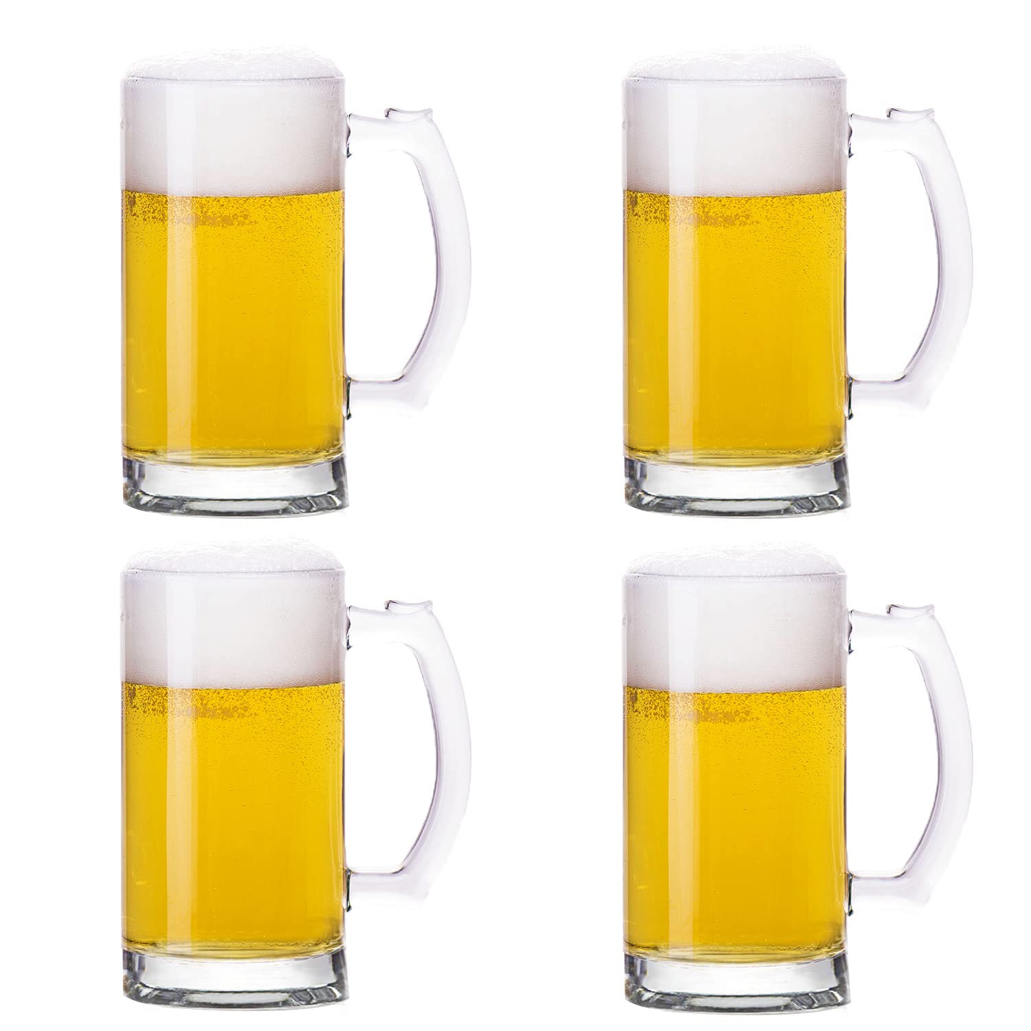 TUSAPAM heavy beer mugs 16oz with handles designed for durable daily use.