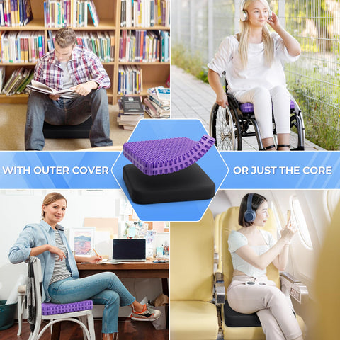 TushGuard gel seat cushion travel-friendly and lightweight for on-the-go comfort.