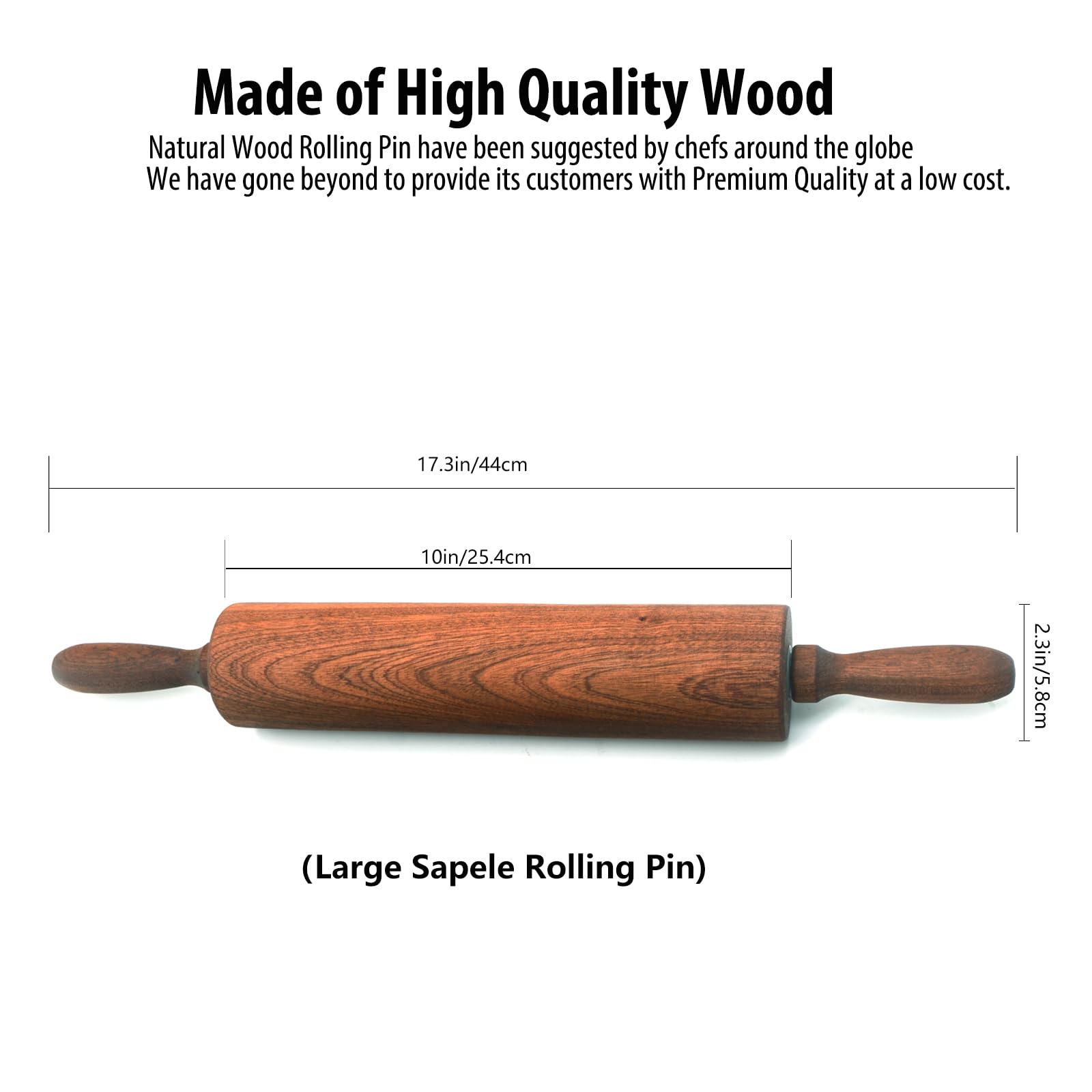 TUSIWIT rolling pin easy-clean one-piece construction supports quick cleanup.