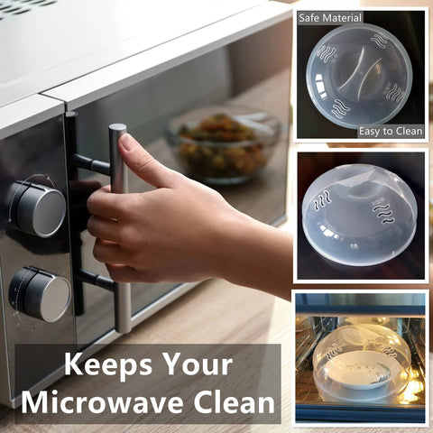 Tusjiain easy-grip handle on the microwave splatter cover for comfortable use.