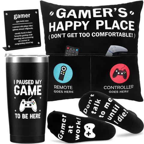 TuSuQing gamer tumbler and pillow set for comfortable, focused gaming moments.