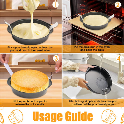 Tutikuki cake pan in oven illustrating even heat distribution and browning.