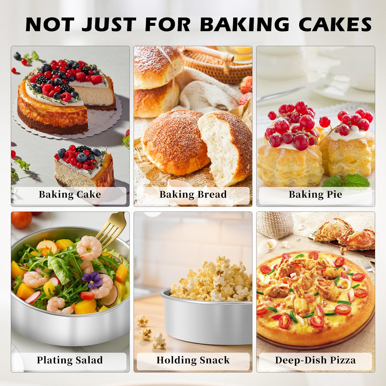 Tutikuki cake pans with straight sides for evenly layered cakes.
