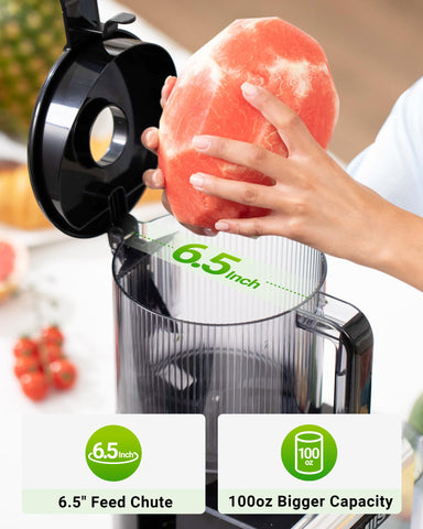 TUUMIIST juicer with 100 oz hopper ideal for batch juicing