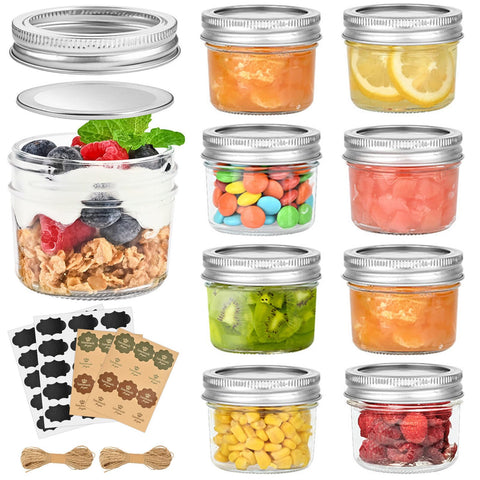 TUZAZO 4oz mini mason jar with lids, airtight for fresh preserves.