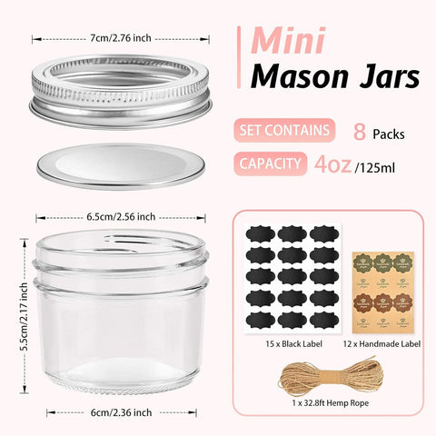 TUZAZO 4oz jar interior view highlights clear glass for visible contents.