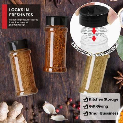 TUZAZO BPA-free spice jars offer safe storage for dry ingredients.