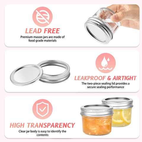 Jams, jellies, yogurts displayed beautifully in TUZAZO 4oz jars.