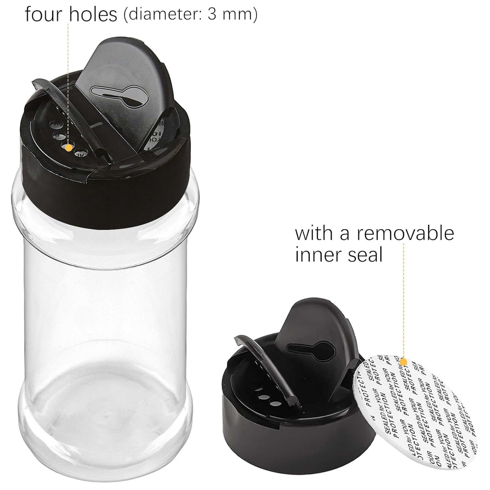 TUZAZO shaker lids flip-top for convenient pouring and shaking.