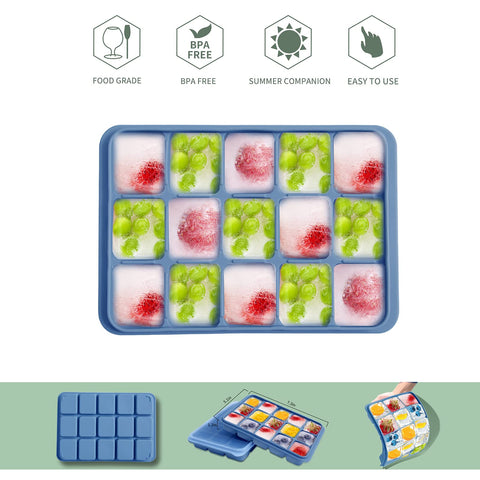 Tvmania flexible silicone ice trays release cubes smoothly for quick drinks.