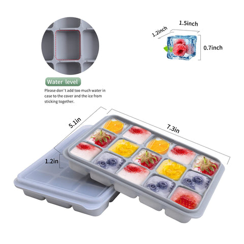 Tvmania Snow Gray ice trays with removable lids preserve freshness in freezer