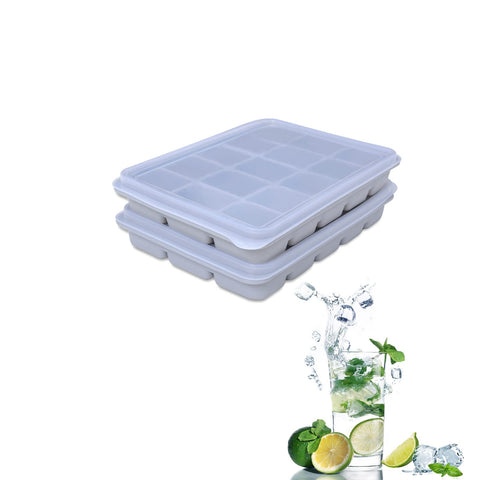 Tvmania Snow Gray ice trays set of 2 front view with easy release