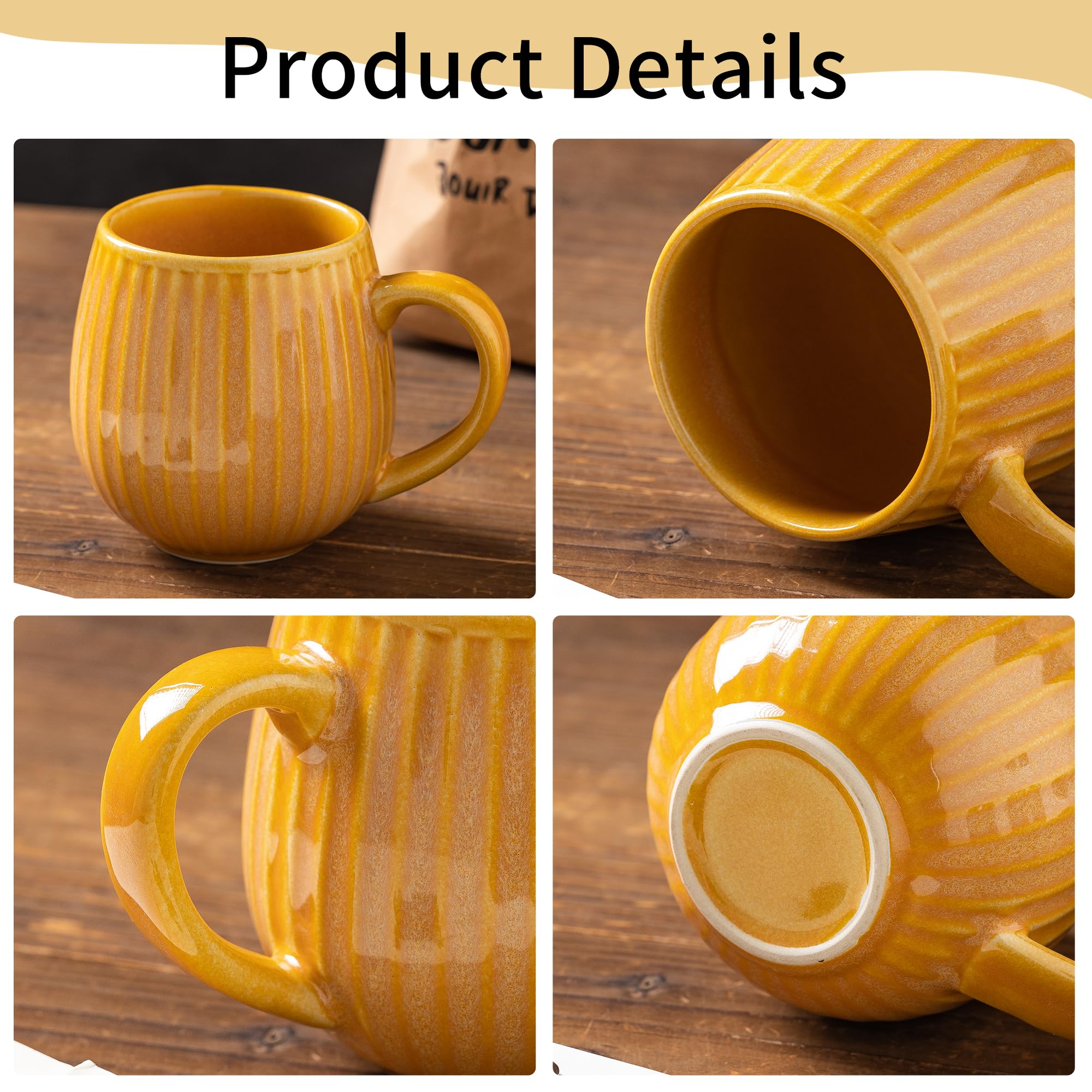 Tvvtuww drum-shape ceramic mug showcases sturdy stoneware and elegant glaze.