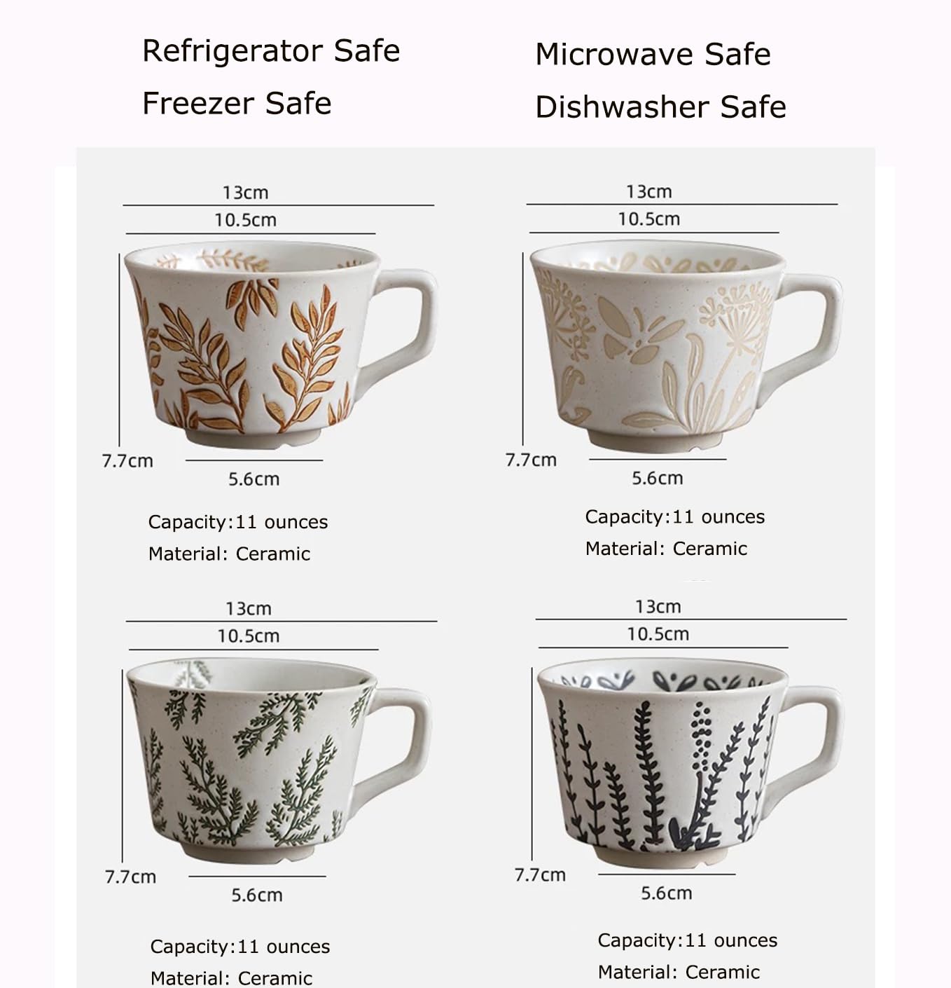 Tvvtuww Microwave and dishwasher-safe mug for easy everyday use